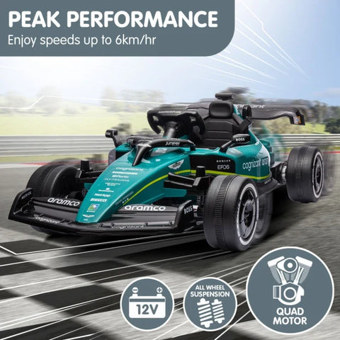 Aston Martin Aramco F1 Licensed Electric Kids Ride On Race Car