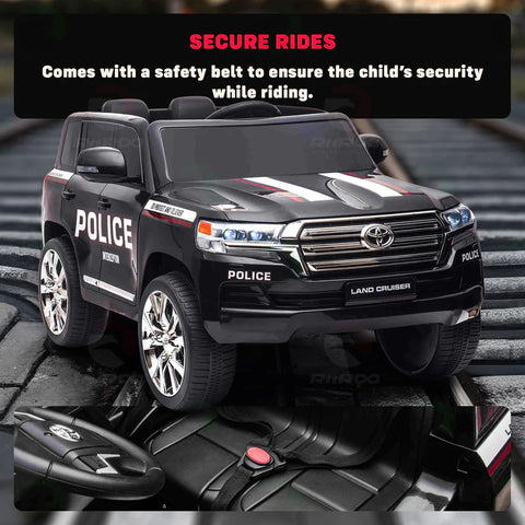 A toy Toyota Land Cruiser Police vehicle for kids, designed for outdoor fun and adventure