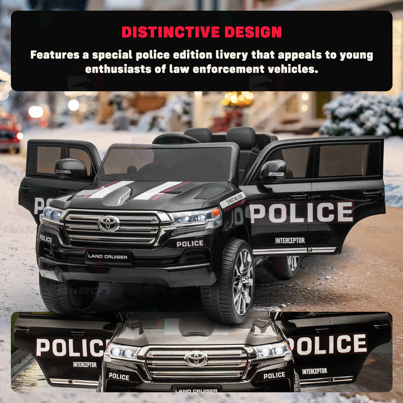 A fun, licensed Toyota Land Cruiser Police car for kids, designed for hours of interactive play